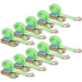 10 Pack Ratchet Straps with J Hooks, 3307 Lbs Working Load Limit, 2" x 26' Heavy Duty Tie Down Straps Ratchet Cargo Truck Straps for Flatbed, Tru
