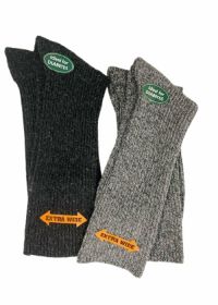 Regenerated Wool Diabetic Outdoor Hiking Extra Wide Calf Women Socks (Color: Black/Charcoal)
