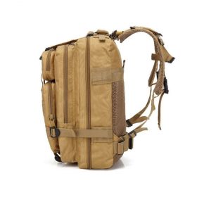 3 layers large storage hiking camping climbing outdoor mobile transportation travel bag military camouflage multifunctional tactical backpacks (Color: yellow-brown)